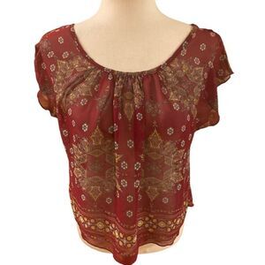 Vivace Sheer Red Shortsleeved Tunic